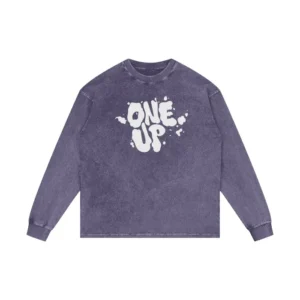 Purple One Up Cloud Acid Washed Long Sleeve Tee