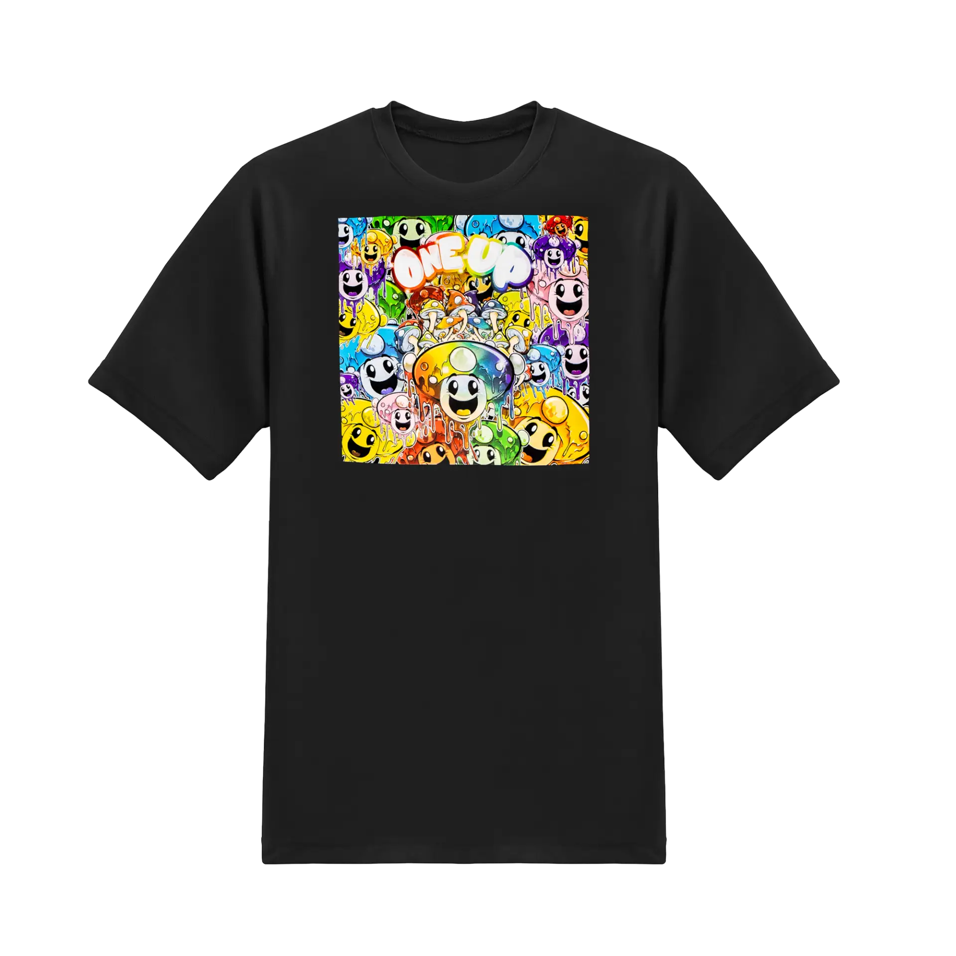 One Up Rainbow Cloud Smiley Tee