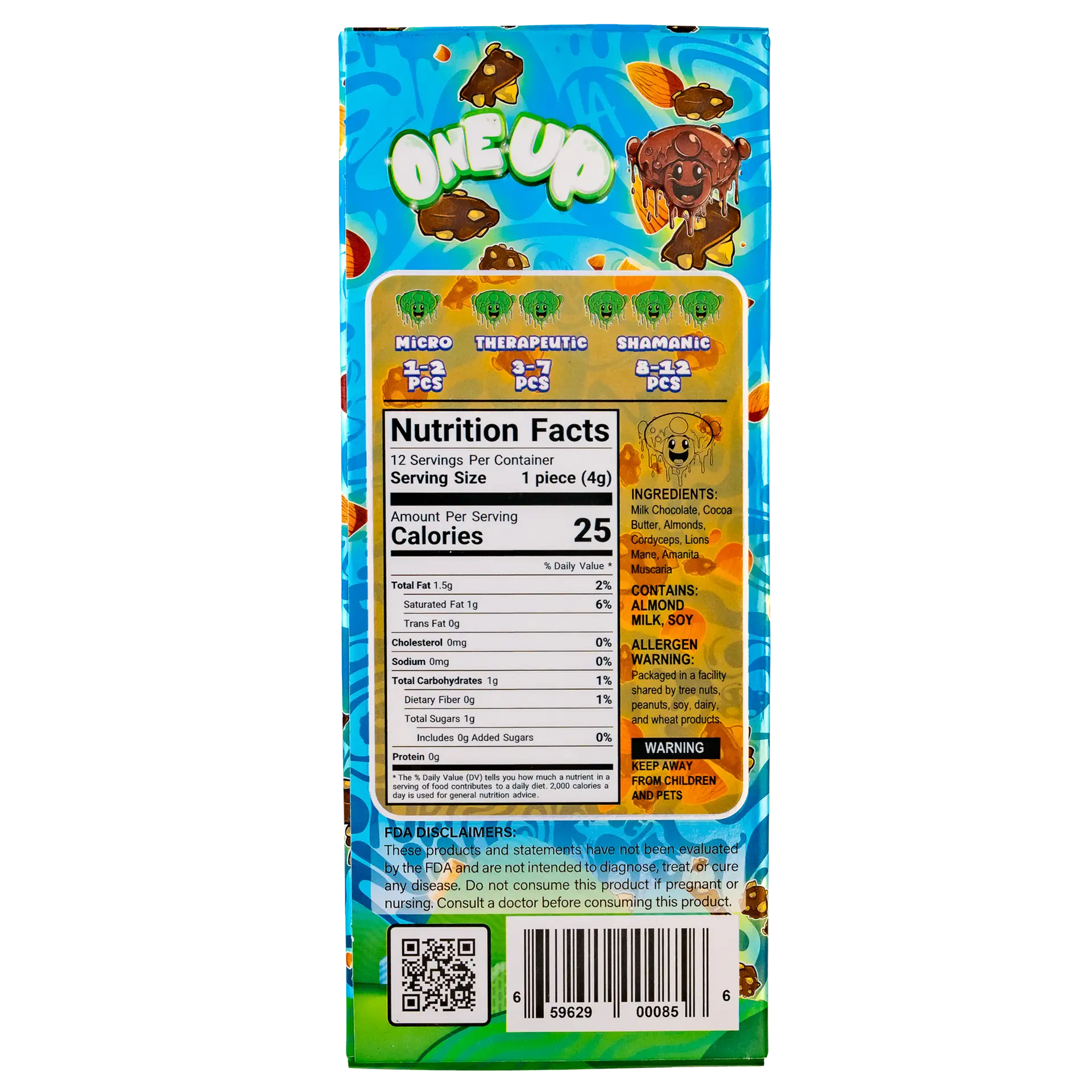 Almond Crush Mushroom Chocolate Bar-10 Pack - Image 4